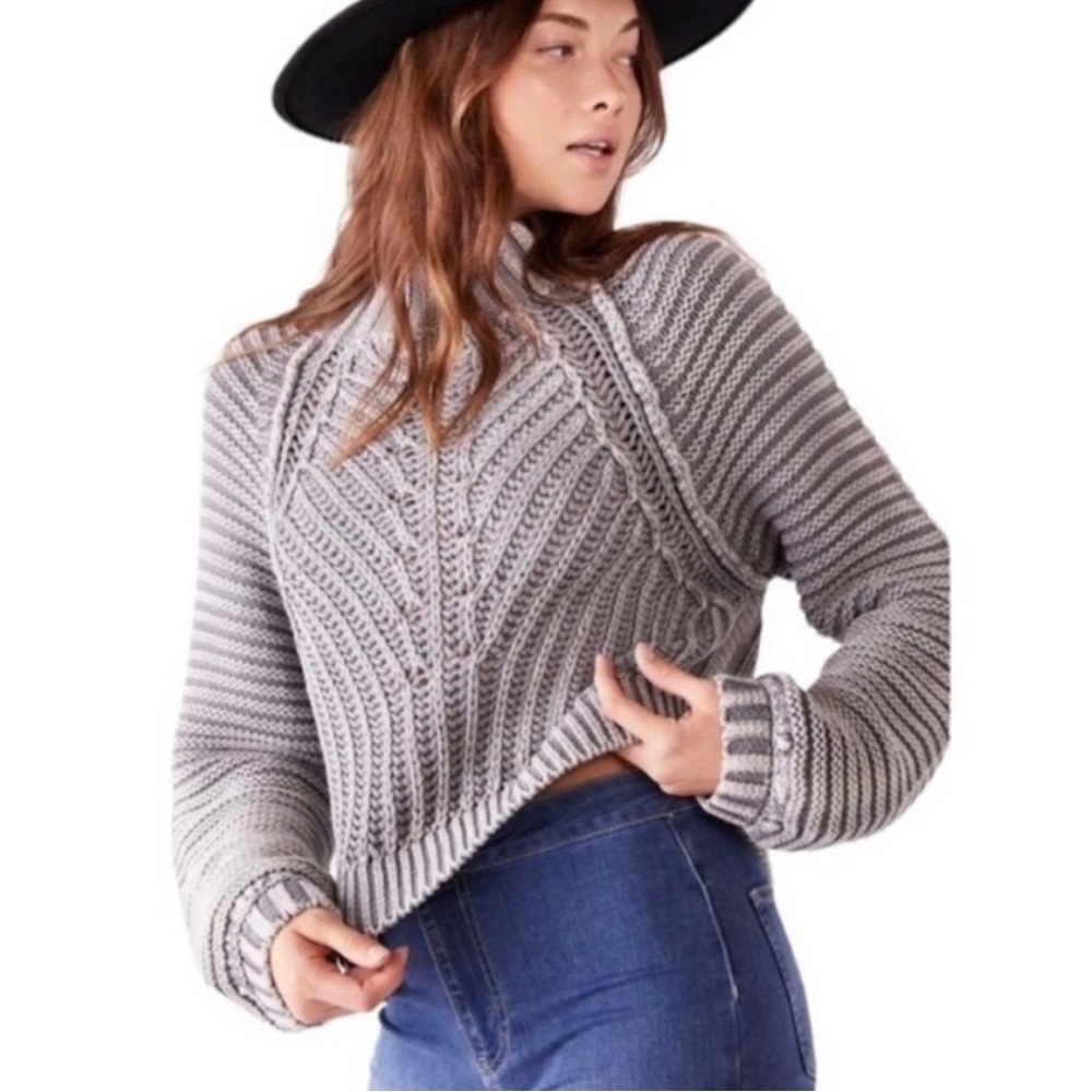 Free people chunky gray sweater